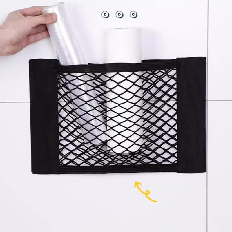 1 шт. Универсальная сетчатая грузовая сетка, настенная наклейка, сумка для хранения, сетка для хранения, подходит для багажника автомобиля, не требуется пробивка, сетка для хранения
