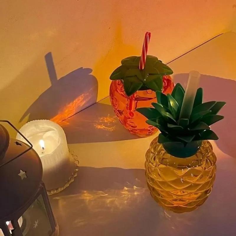 2 шт. Гавайские летние стаканы для питья в виде ананаса и кокоса, стаканы для сока и напитков в форме клубники для дня рождения, свадьбы, пляжной вечеринки у бассейна