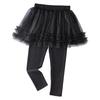 Children's Pantskirt Girls Culottes Fake Two-piece Mesh Skirt and Pants Sweet Fluffy Skirt Pants