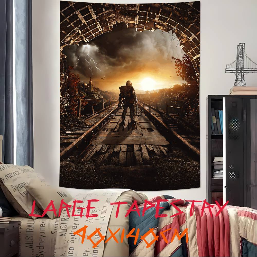 Модная Ролевая Приключенческая Игра Крутая Серия Metro Exodus Декорация Гобеленом Спальня Общежитие Ткань для Фона Гобелен