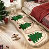 Christmas Rug -Cozy  Cartoon Fake Lambswool Bedside Carpet, Stain-Resistant and Easy Clean Bedroom Living Room Festive Decoration