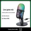 Конденсаторный микрофон V5 RGB для прямых трансляций, записи и игр с шумоподавлением