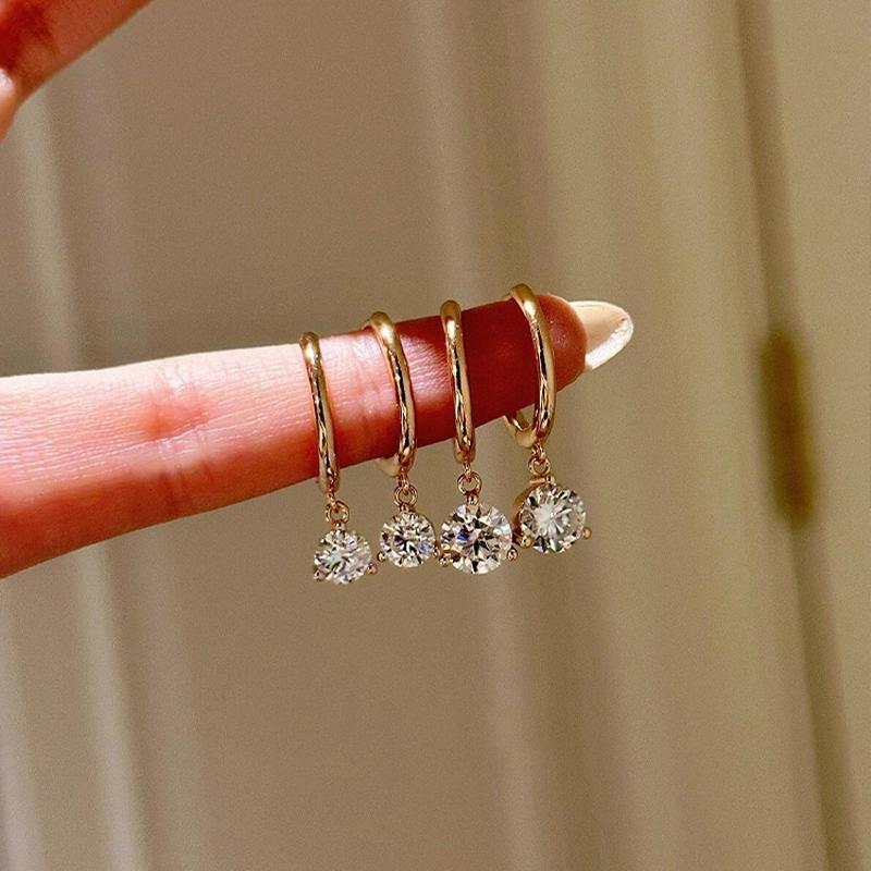 2025 Модные серьги-кольца с кристаллами, цирконами, геометрическими цветами и стразами, классические, для вечеринки, свадьбы, подарок, циркон