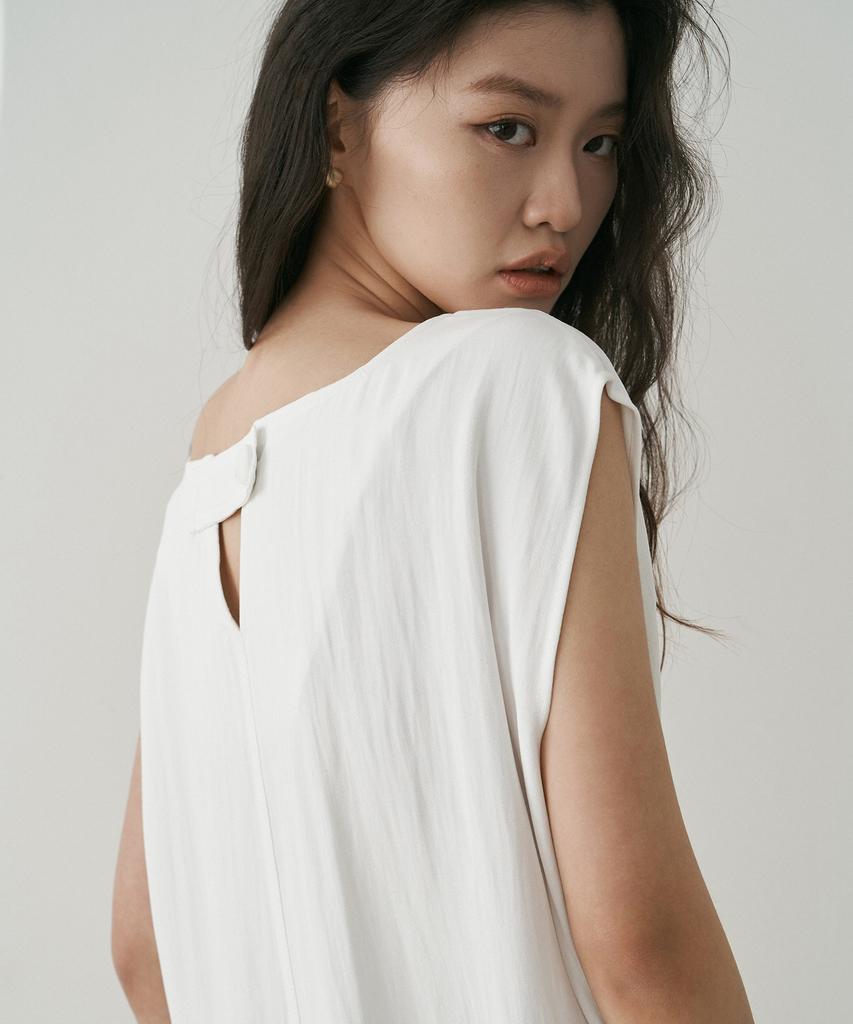 Dijainowol White See-Through Layered String Long Dress
