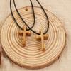 Wooden Prayer Cross Neckchain for Prayer and Comfort Religious Symbol Crucifix Pendant Necklace Unique Christian Choker