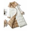 Winter Women Turtleneck White Duck Down Coat Double Breasted Warm Parkas  Double Sided Down Long Jacket