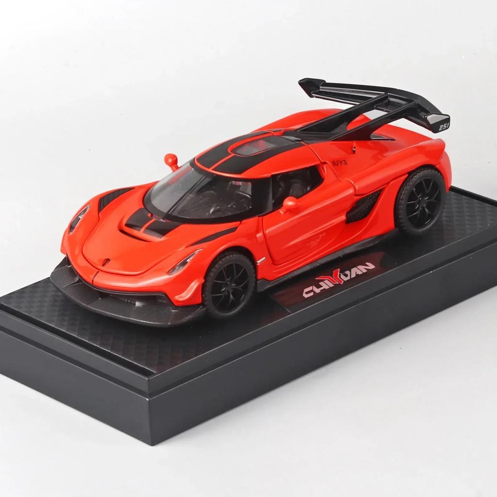 1/32 Koenigsegg Jesko Supercar High Simulation Diecast Metal Alfalywy Model Car Sound Light Pull Back Collection Kids Toy Gifts