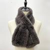 Rex Rabbit Fur Knitted Scarf Foulard Fashion Solid Shawls Rectangle Scarves for Ladies Winter Warm Real Fur Shawls