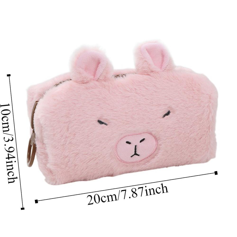 Zipper Capybara Plush Pencil Case Animal Capybara Plush Pencil Pouch  Student