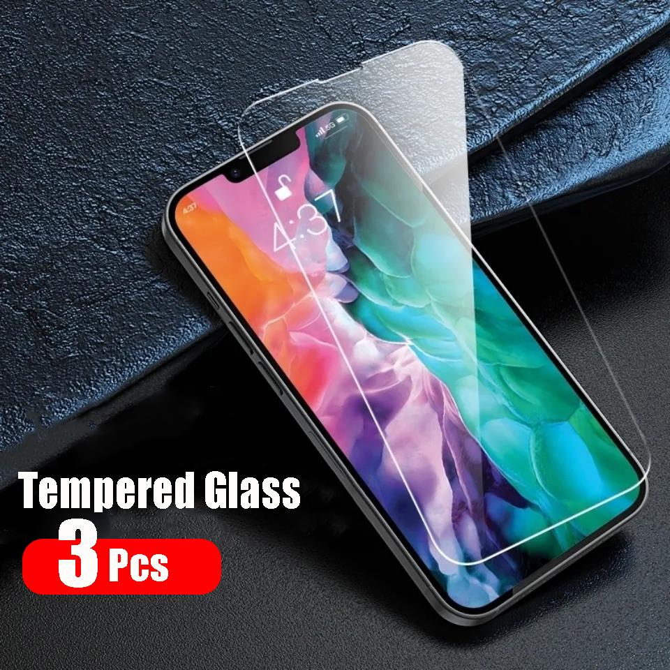 3 шт. Закаленное стекло с полным покрытием для iPhone 17 16 15 14 13 Mini 12 11 Pro Max XR XS Max Защитное стекло для iPhone 17Air 16E