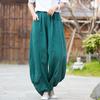 Plus Size Autunm Casual Cotton Linen Pants Women Spring Summer Elastic Waist Basic Retro Loose Women' Harem Pants Trousers