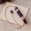 Amethyst Crystal Dowsing Pendulum with Silver Chain