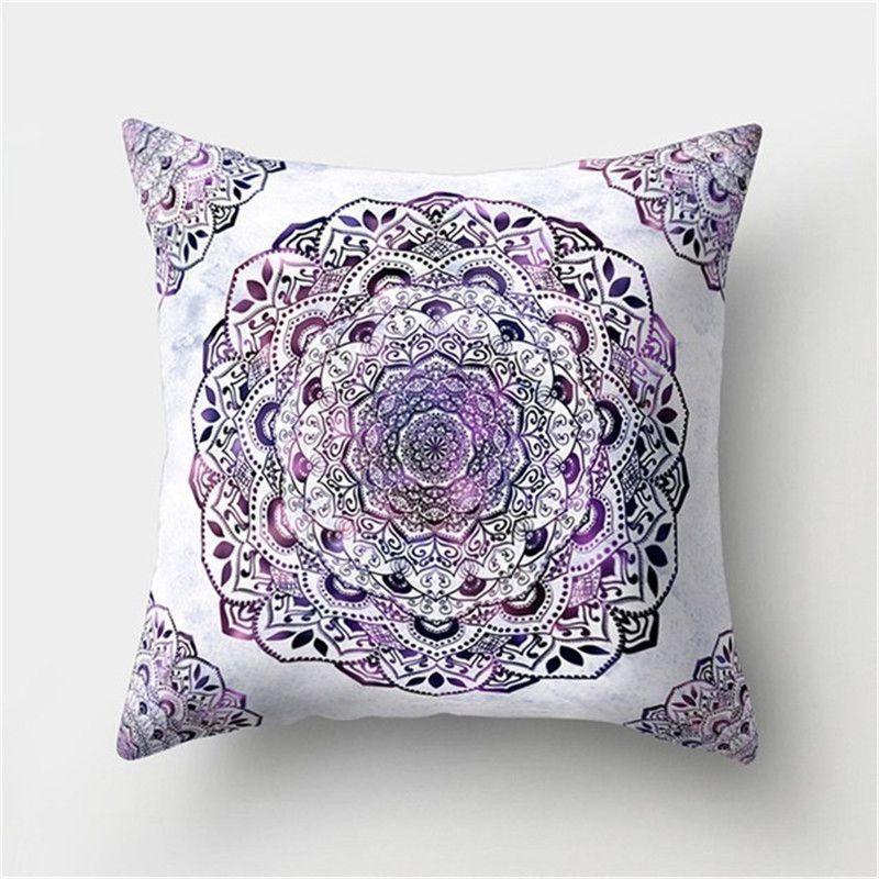 Elegant Boho Mandala Flower Square Cushion Cover For Stylish Home And Car Decoration