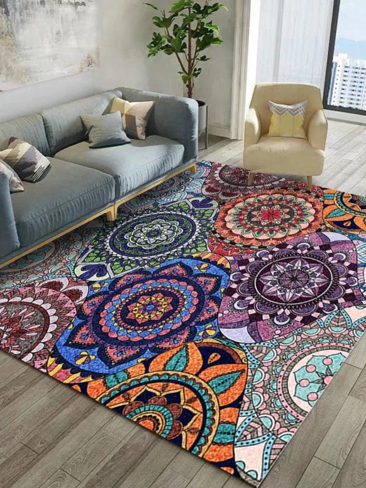 Ковер в марокканском этническом стиле для гостиной, журнальный столик, ковер большой площади, для спальни, в богемном стиле в стиле ретро, ​​коврик для пола, коврик для пола