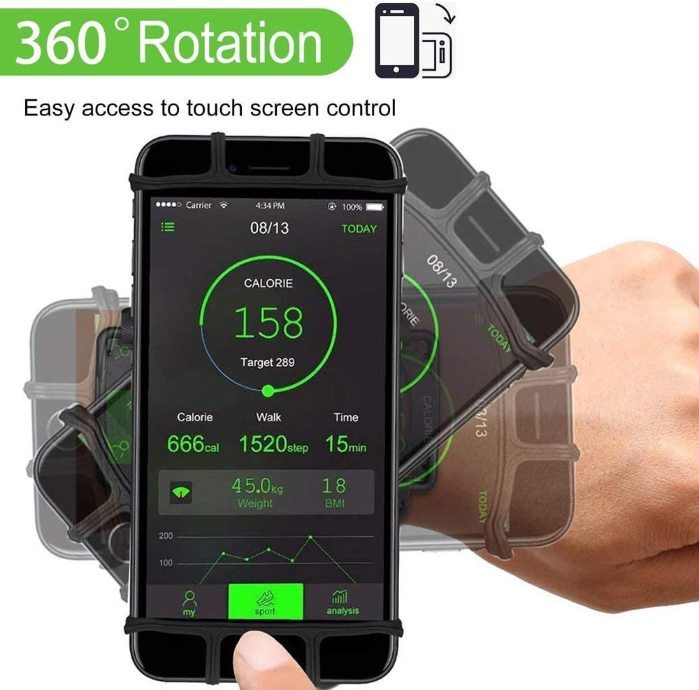 Телефон на запястье, съемный, с вращением на 360°, сумка на руку для бега, для еды на вынос, для навигации, на руку для фитнеса, велоспорта