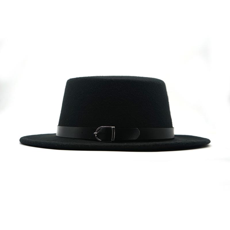 New Felt Hat Men Fedora Hats with Belt Women Vintage Trilby Caps Wool Fedora Warm Jazz Hat Chapeau Femme Feutre Panaman Hat