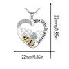 New Style Fashionable Infinite Love Bee Heart-shaped Necklace for Women, Lettering Little Bee Drop Oil Color Pendant