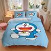 Doraemon'S Joyful Adventure Print 3Pcs Bedding Setduvet Cover With 2 Bedropillowcase Home Birthday Gift