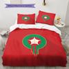 Morocco national football logo Pattern Bedding Home Decoration Birthday Gift (1 * duvet cover + 2 * pillowcase, without core),fan merchandise.