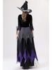 Черно-фиолетовый костюм ведьмы-вампира для взрослых и детей - Идеально подходит для Хэллоуина и сценических выступлений