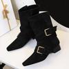 Autumn Early Winter Shoes Women High Heels Boots Pointed Toe Fashion Brand Ladies Ankle Boots Low Heel 3cm