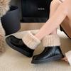 Thick-soled Plush Snow Boots for Women Autumn Winter New Warm Cotton Shoes Casual Fur Versatile Comfortable Female Ankle Boots