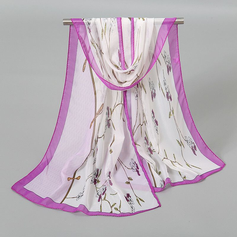 Summer Fashion Printed Scarf Women's Silk Scarf Thin Sunscreen Scarf