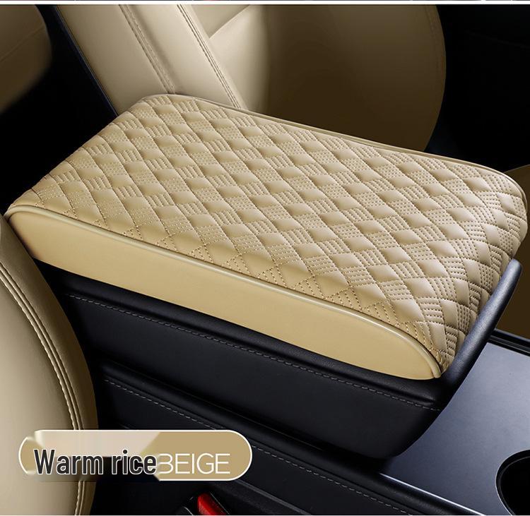 Подушка-подлокотник для автомобиля из бриллиантовой кожи наппа - пена с памятью, нескользящая, износостойкая, универсальная для всех сезонов.