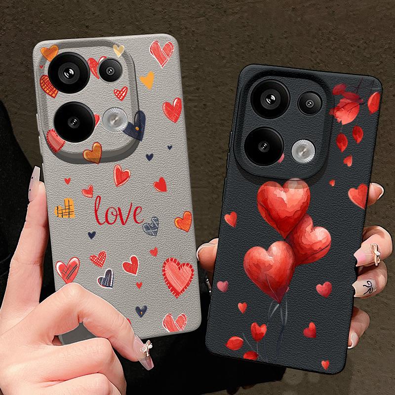 Мягкий силиконовый чехол с рисунком воздушных шаров для Xiaomi 13t Poco X6 M6 Pro Redmi Note 14 13 12 11 10 Pro, противоударный кожаный текстурный однотонный чехол