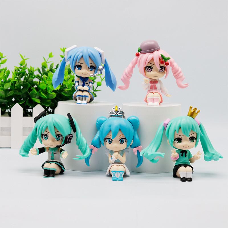 Adorable Q Version Hatsune Miku Figurine Pvc Anime Collectible Doll Set For Fans
