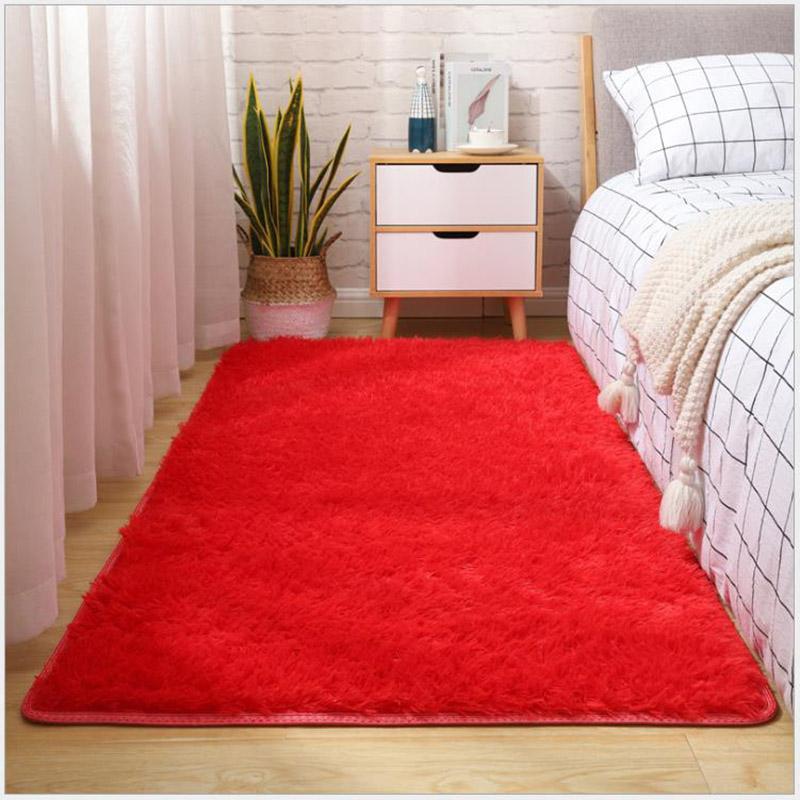Thick Fluffy Carpets For Living Room Decor Bedside Rug Warm Plush Floor Mats Children's Room Play Mats Silkly Furry Carpet Grey