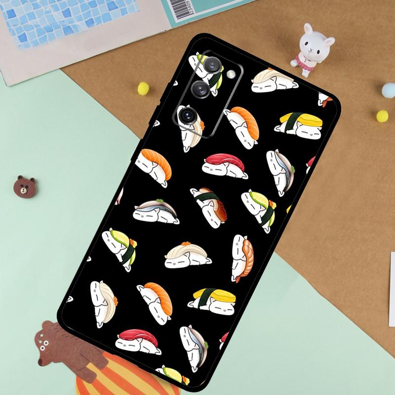 Food Sushi Soft Case For Samsung Galaxy S25 Ultra S9 S10 S20 FE S21 S22 S23 Plus S24 Ultra Funda Cover