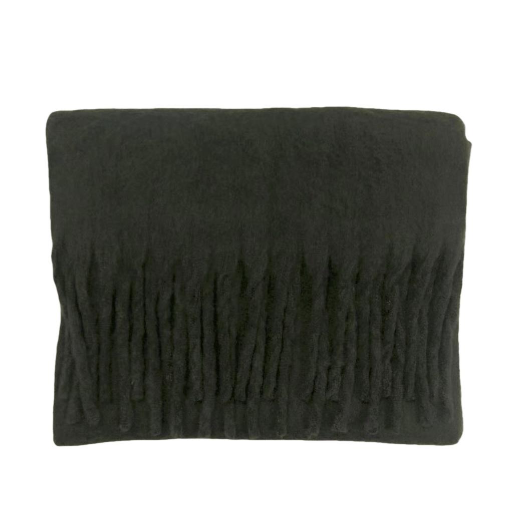 Solid Color Mohair Loop Yarn Scarf Women's Autumn and Winter New High-end Versatile Warm Scarf Shawl Dual-purpose