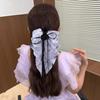 Large Summer Lace Edge Bow Claw Clip Hair Accessory for Women - Multi-Layer Feather Design