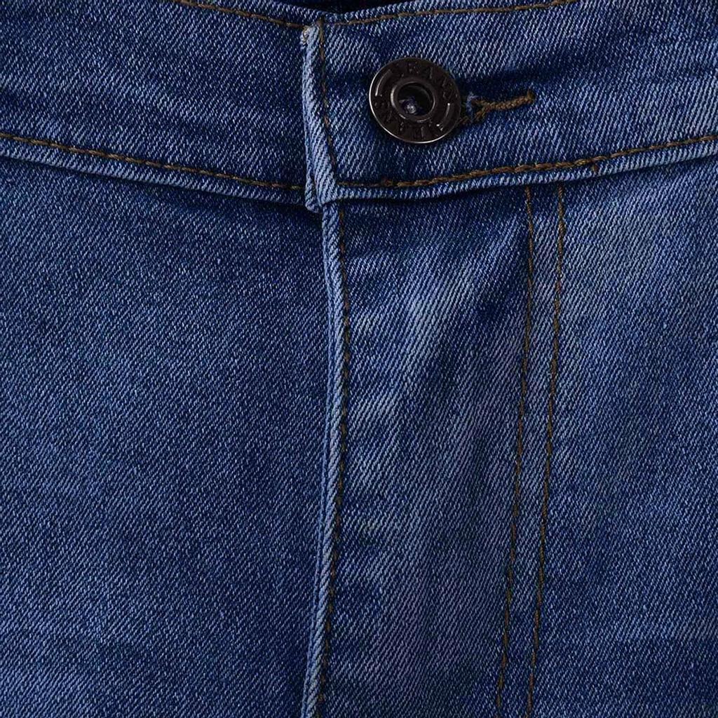 Fashion Women Solid Slim Denim Ripped Chain Big Hole Jeans Trousers Pencil Pants