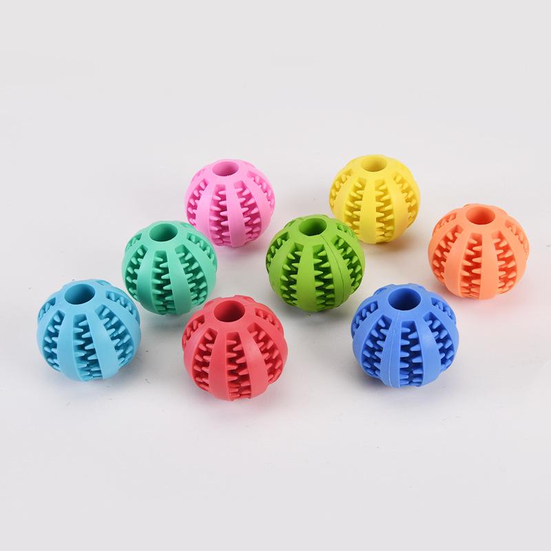 Durable Rubber Dog Toy: Treat Dispensing, Teeth Cleaning, Chewing, Self-Entertainment, Interactive Boredom Relief Ball