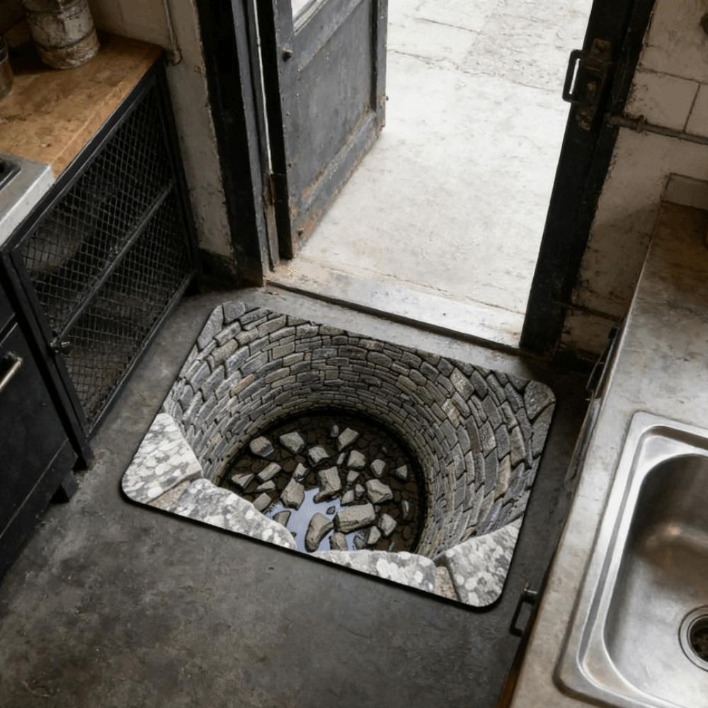 3D пловрик для ванной Нескользящий коврик для двери спальни Креативный коврик-дверь Оптическая иллюзия Декор для дома