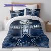 Name Custom Dallas Cowboys Logo Pattern Bedding Set Quilt Cover Pillowcase Home Decor Gift (1 * duvet cover + 2 * pillowcase, without core)