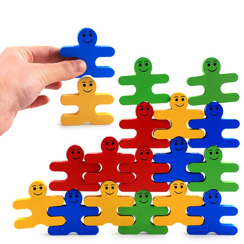 Wooden Balance Villain Blocks Montessori Toys For Toddlers,Education Stacking Toys For Fine Motor Skills-Sorting & Matching