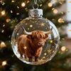 3D Animal Christmas Decoration Clear Plastic Xmas Ball Hanging Ornaments with Sparkling Star Accents for Winter Holiday Tree Decor