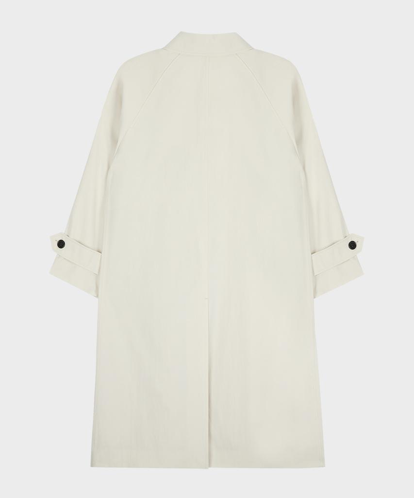 Taildern Tailored Balmacaan Long Coat Ivory