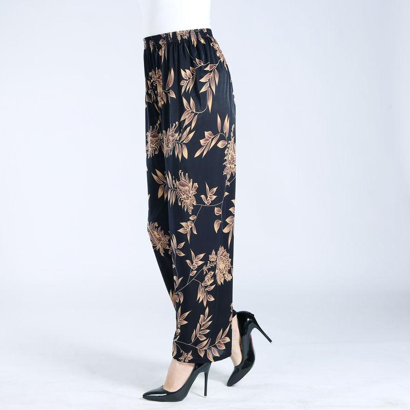 WTEMPO Летние крутые тонкие брюки с цветочным принтом, женские свободные брюки с высокой талией и широкими штанинами, летние прямые брюки, повседневные удобные офисные, домашние, вечерние вечеринки