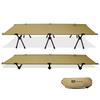 WAQ 2WAY Camping Cot Quiet Lightweight Folding Bed Load Capacity 150kg HighLow Switchable (Tan)