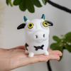 Soft White Cow Shaped Squeezing Toy Tpr Material Stress Relief Coordination Hand
