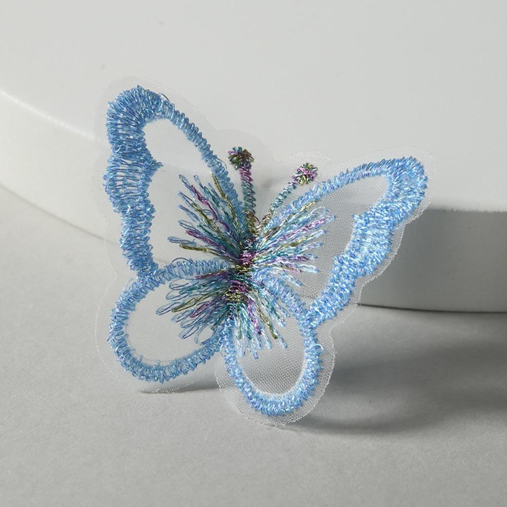 20Pcs Single Layer Golden Thread Butterfly Appliques Bridal Hair Accessories