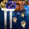 Floating Solar Fairy Pool Temperature Thermometer Easy Read At Night Swimming Pool Thermometer Colorful/Warm Light for Pond