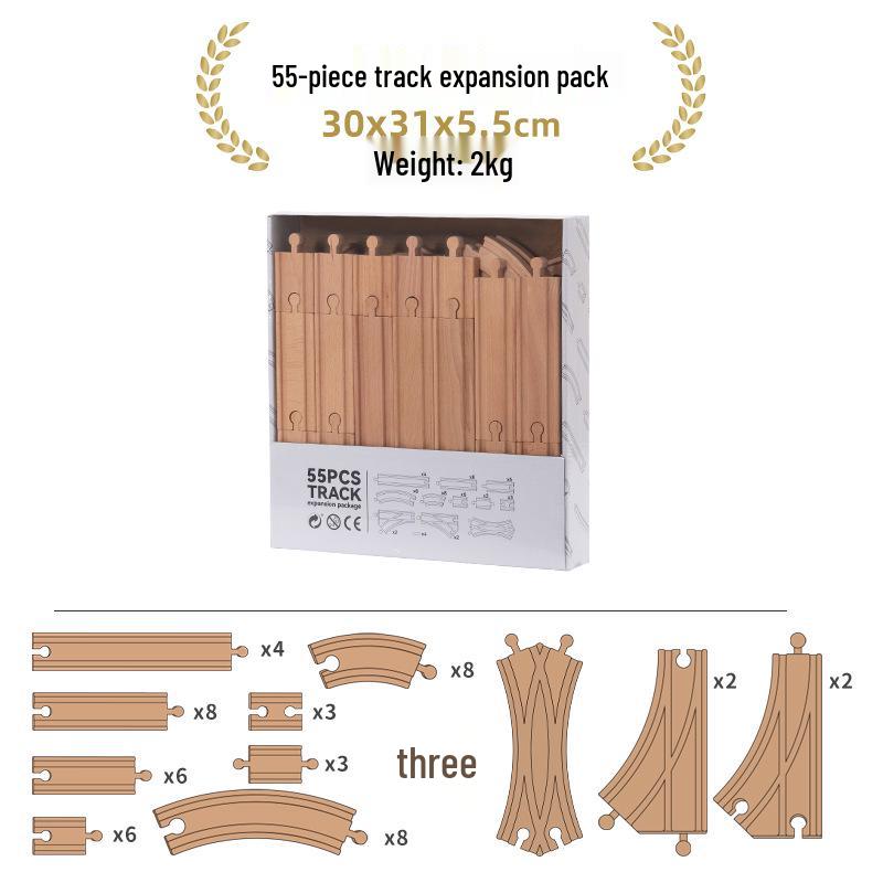 Wooden Electric Train Track Building Blocks - Compatible with Thomas