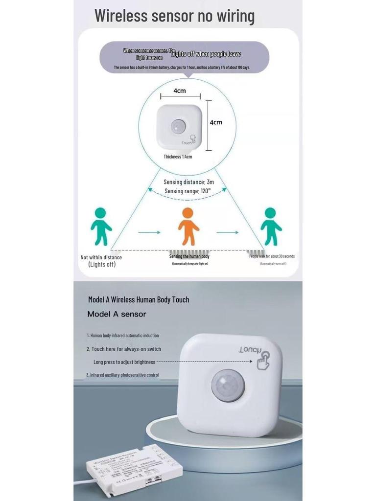Aisle Wireless Motion Sensor Waterproof LED Strip Light for Hallway and Staircase