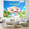 Custom Name CoComelon Print Tapestry, Backdrop, Easy Setup, Ideal for Bedroom, Office & Living Room, with Aesthetic Wall Hanging Decor.
