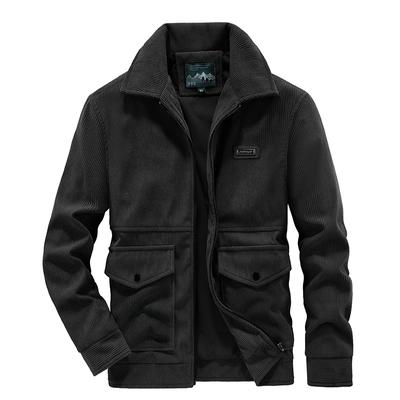 Вельветовая куртка мужская свободная с воротником ретро повседневный топ рабочая куртка мужская куртка